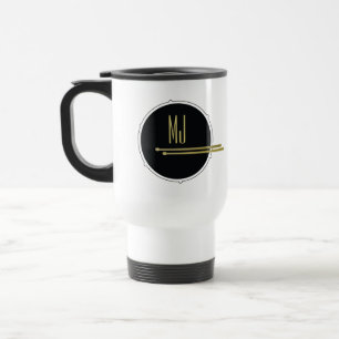 Mug De Voyage Or Noir Batteur Monogramme