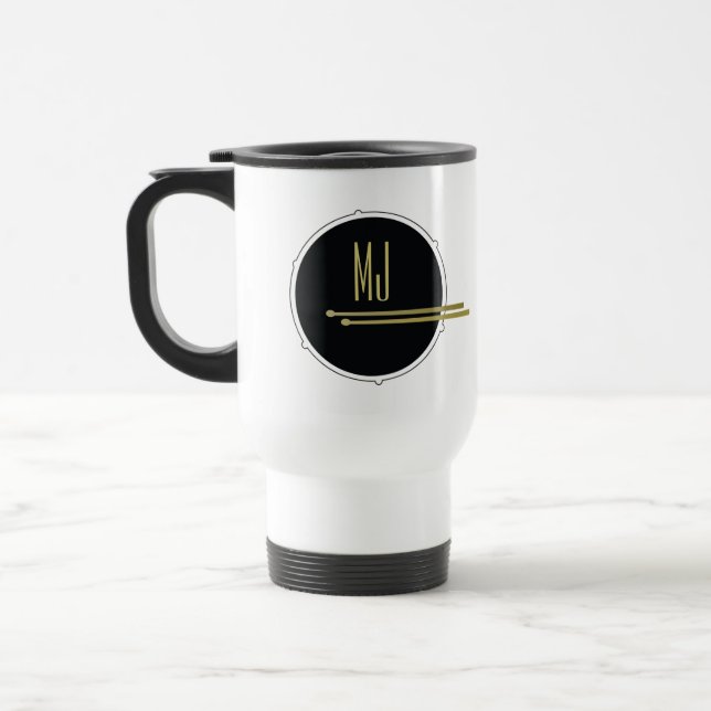 Mug De Voyage Or Noir Batteur Monogramme (Gauche)
