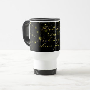 Mug De Voyage Or personnalisé et étoiles étincelantes sur Tra no