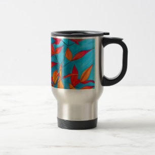 Mug De Voyage Orange feuille Automne art original aquarelle