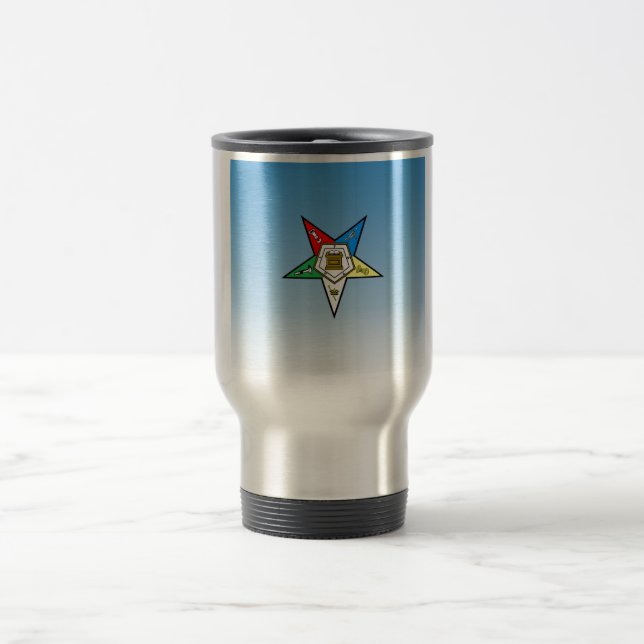 Mug De Voyage Ordre d'OES du bleu oriental d'étoile (Centre)