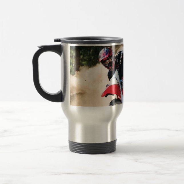Mug De Voyage oreiller de jet de pilote de motocross (Gauche)