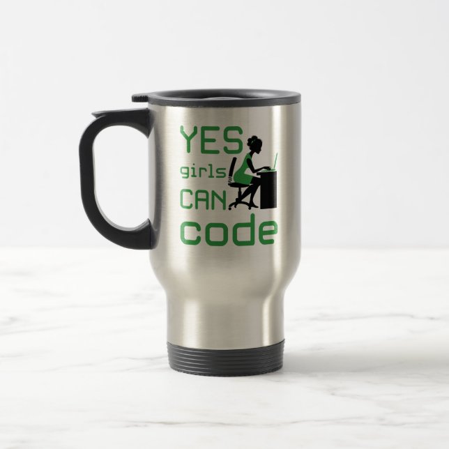 Mug De Voyage Oui Les Filles Peuvent Coder Une Programmatrice Fe (Gauche)
