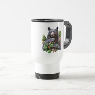 Mug De Voyage Ours Avec Branches Berry Peinture Cadeau