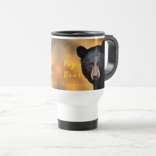 Mug De Voyage Ours de Tasse-Papa de voyage d'ours de Yellowstone (Devant droit)