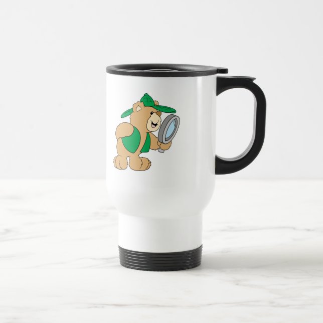 Mug De Voyage Ours détective espionnant (Droite)