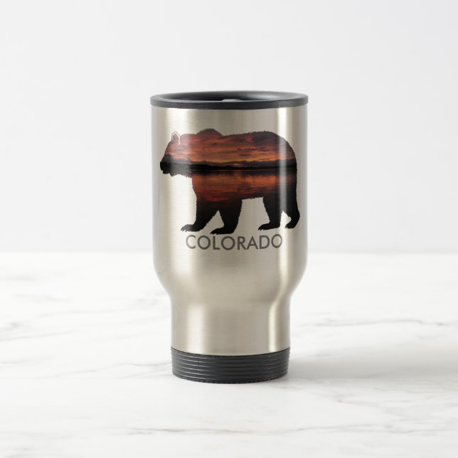 Mug De Voyage Ours du Colorado | Coucher de soleil | Musique d'a (Centre)