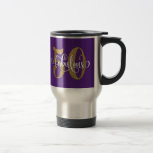 Mug De Voyage Paillettes dorées 50 et typographie fabuleuse sur