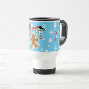Mug De Voyage Pain d'épices, flocons de neige et oiseaux   Ajout