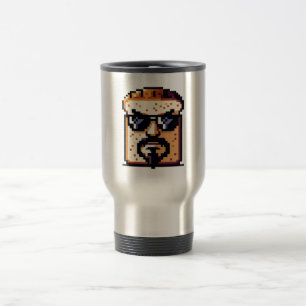Mug De Voyage Pain Grave - Drôle Pixel Art Retro Caractère