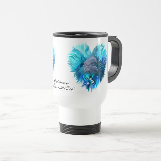Mug De Voyage Paire de dauphins (Devant droit)