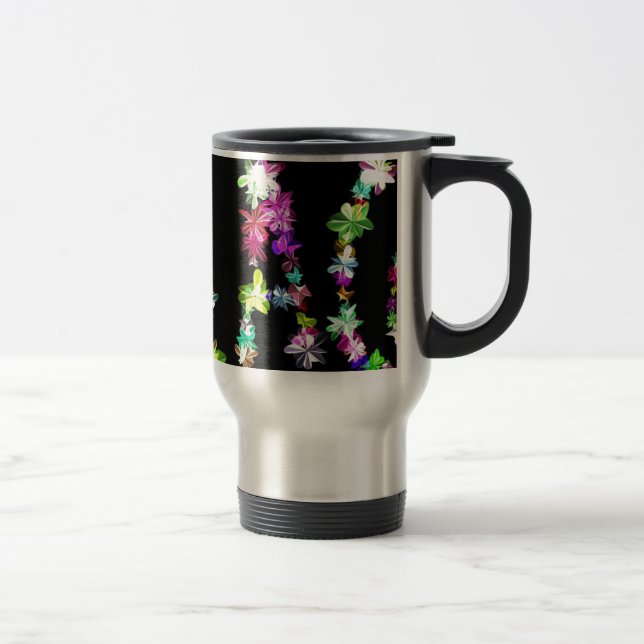 Mug De Voyage "PAIX" dans l'art des fleurs Imprimer (Droit)