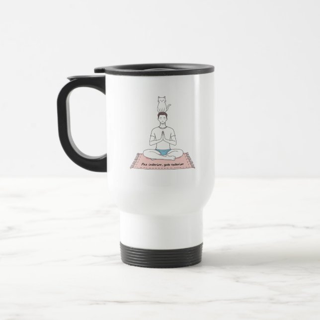 Mug De Voyage Paix Intérieure, Chat Extérieur (Gauche)