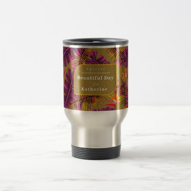 Mug De Voyage Palm Paradise Jaune Orange (Centre)