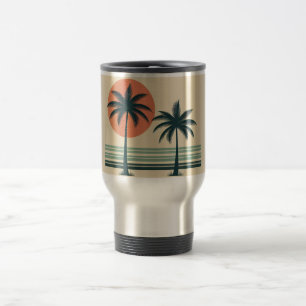 Mug De Voyage Palmier tropical rétro/vintage