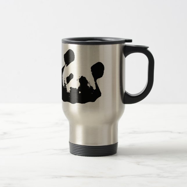 Mug De Voyage Panda d'art noir blanc (Droit)