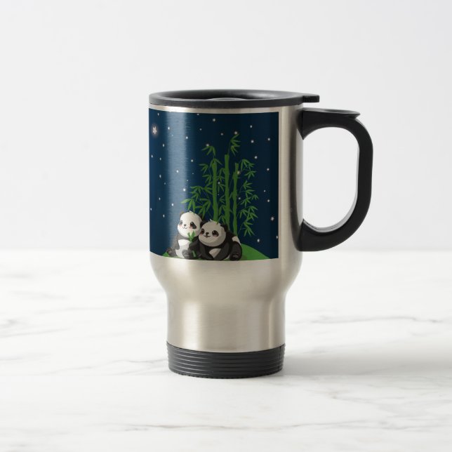 Mug De Voyage Panda de nuit d'étoile (Droit)
