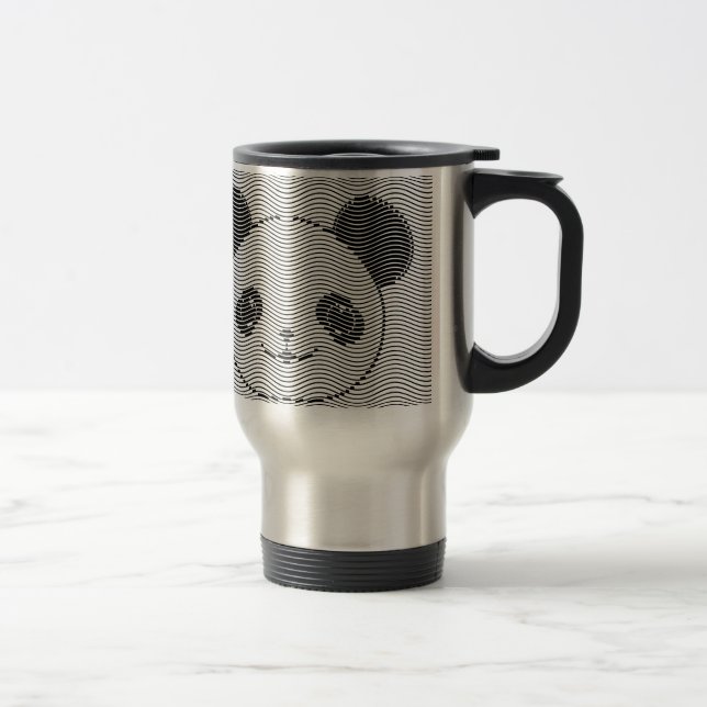 Mug De Voyage Panda Porte Face Sur La Vague Motif (Droit)