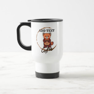 Mug De Voyage Panda rouge mignonne animaux café Thé personnalisé
