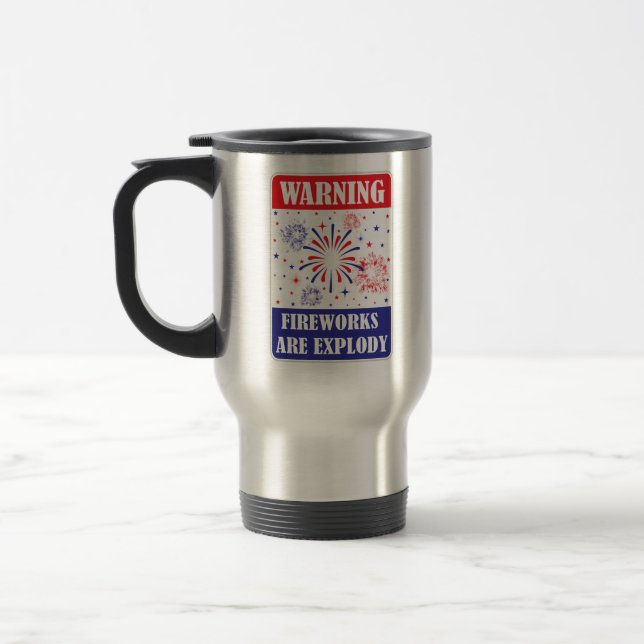 Mug De Voyage Panneau d'avertissement de feux d'artifice (Gauche)