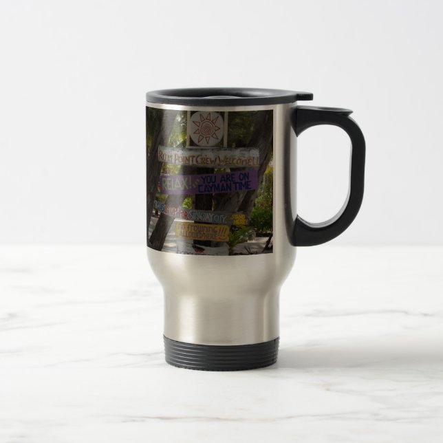 Mug De Voyage Panneau de signalisation Rum Point Grand Cayman (Droit)