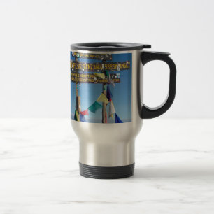 Mug De Voyage Panneau indicateur au sommet du Kilimanjaro kenya