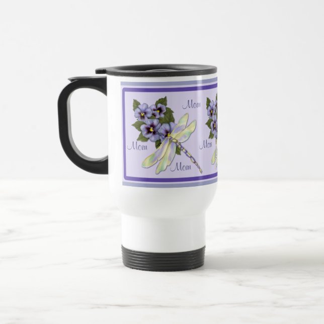 Mug De Voyage Pansies et libellules (Gauche)