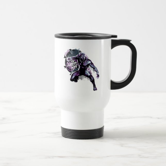 Mug De Voyage Panthère noire| Graphique peint par le roi guerrie (Droite)
