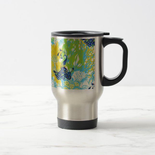 Mug De Voyage paon à fleurs (Droit)