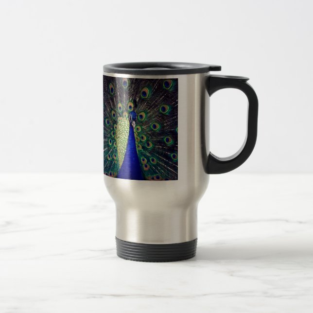 Mug De Voyage Paon bleu cobalt (Droit)