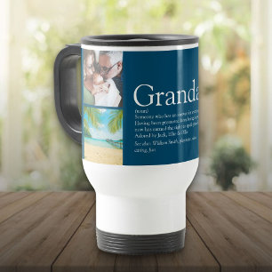 Mug De Voyage Pap Grand-père Papi Définition Bleu Photo Amusante
