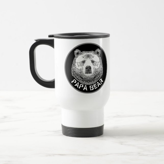 Mug De Voyage Papa Bear, illustration tirée à la main (Gauche)