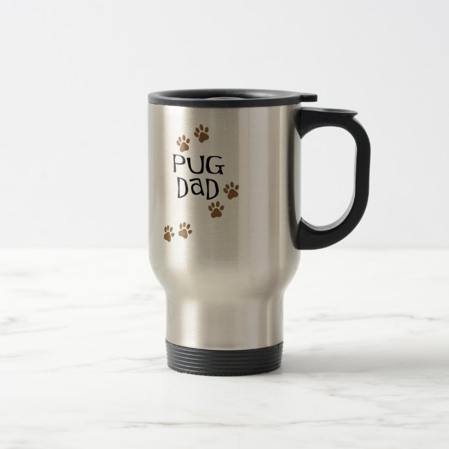 Mug De Voyage Papa de carlin (Droit)