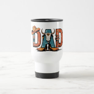 Mug De Voyage Papa de Cowboy : dur, vrai et intemporel
