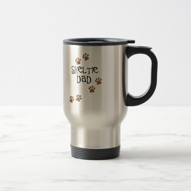 Mug De Voyage Papa de Sheltie (Droit)