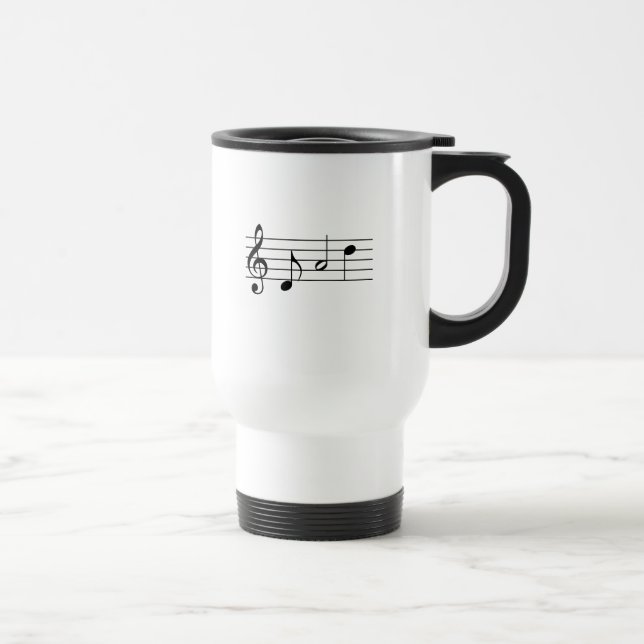 Mug De Voyage Papa épelé dans Music Notes (Droite)