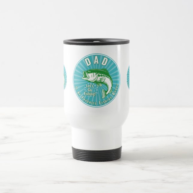 Mug De Voyage Papa est mon compagnon de pêche   (Centre)