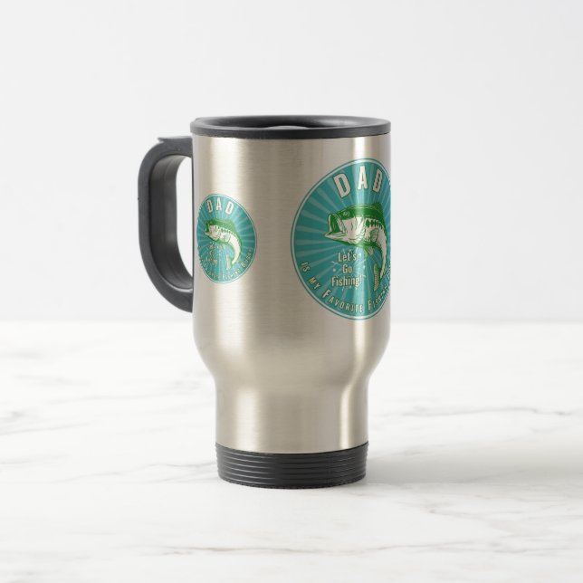 Mug De Voyage Papa est mon compagnon de pêche   (Devant gauche)