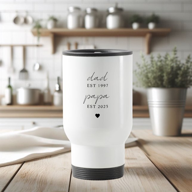 Mug De Voyage Papa et Papa personnalisés EST | Cadeau fête des p (Créateur téléchargé)