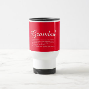 Mug De Voyage Papa Papi Grand-père Définition Drôle Rouge