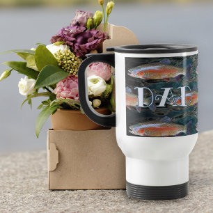 Mug De Voyage Papa Pêcheur Truite Arc-en-ciel