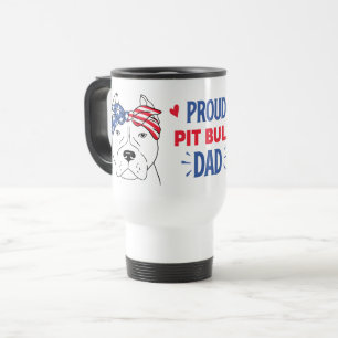Mug De Voyage Papa Pitbull Drapeau Américain Patriotique Chien P
