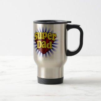 Mug De Voyage Papa superbe, super héros rouge/jaune/bleu