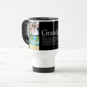 Mug De Voyage Papapa Papi Grand-père Photo Collage Fun Noir