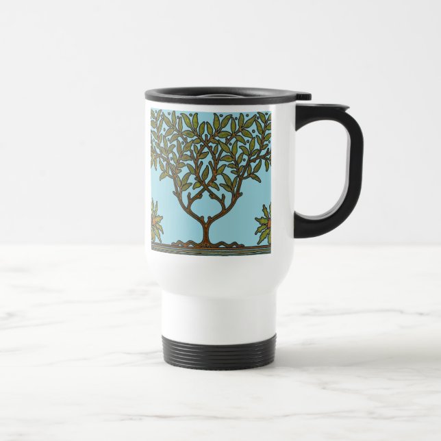 Mug De Voyage Papier peint frise d'arbre de William Morris (Droite)