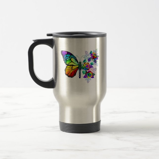Mug De Voyage Papillon arc-en-ciel (Gauche)