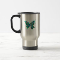 Papillon aux plumes de paon vert