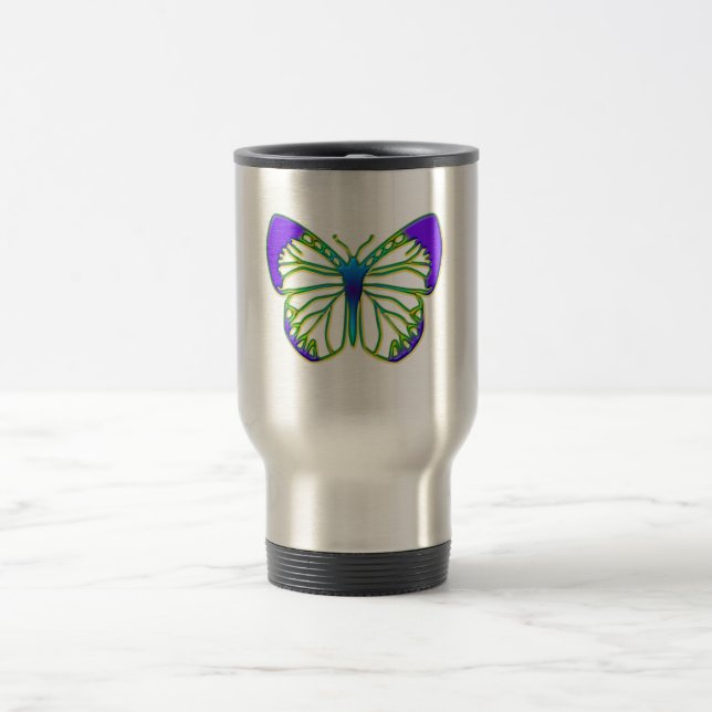 Mug De Voyage Papillon bleu brillant (Centre)