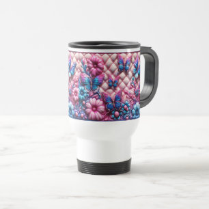 Mug De Voyage Papillon Coloré Art Floral 3D Printemps Vibrant G