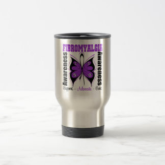 Mug De Voyage Papillon de conscience de fibromyalgie